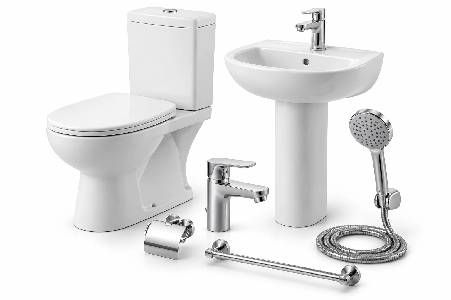 Sanitary fixtures, taps and accessories product illustration