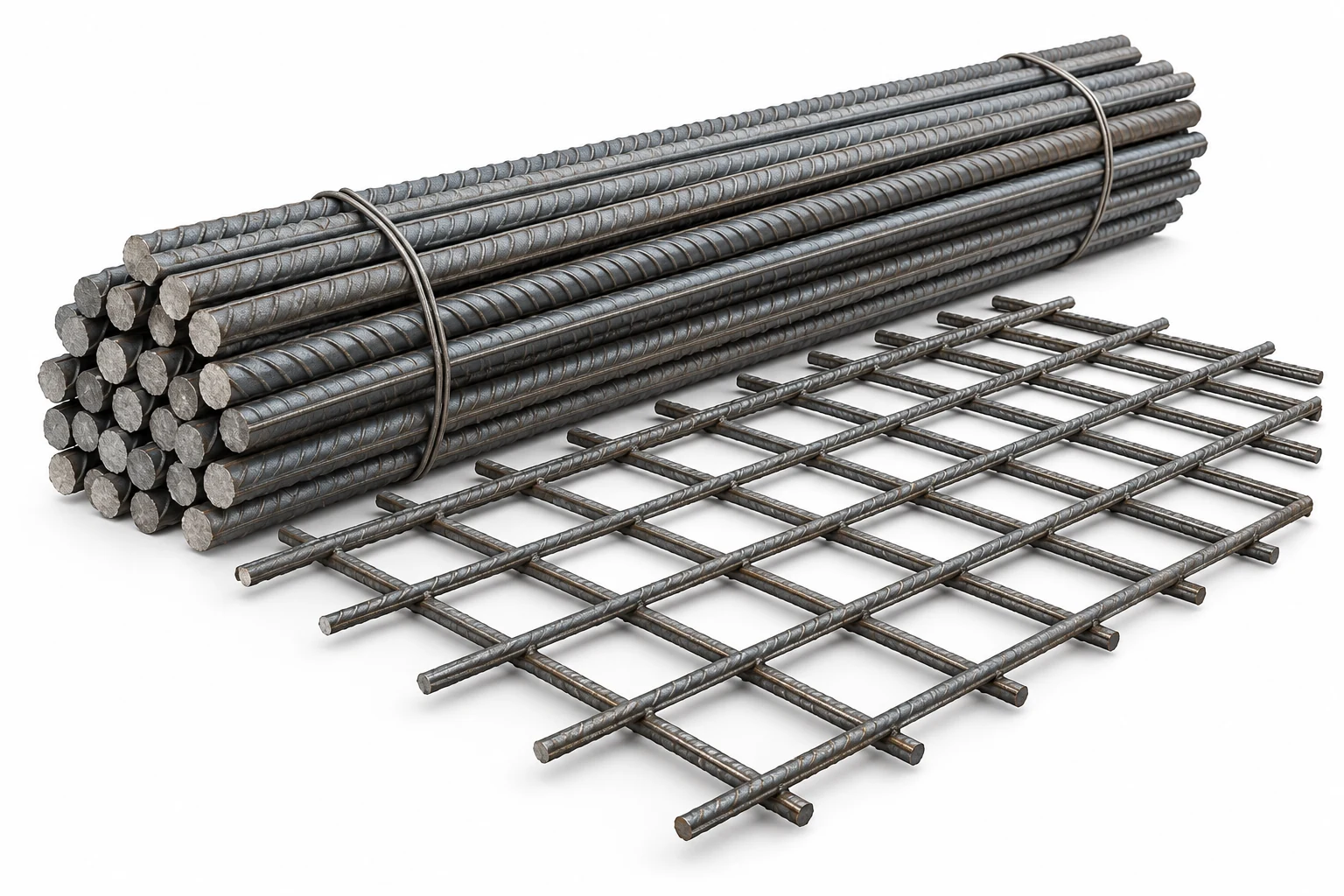 Reinforcement bars and mesh product illustration