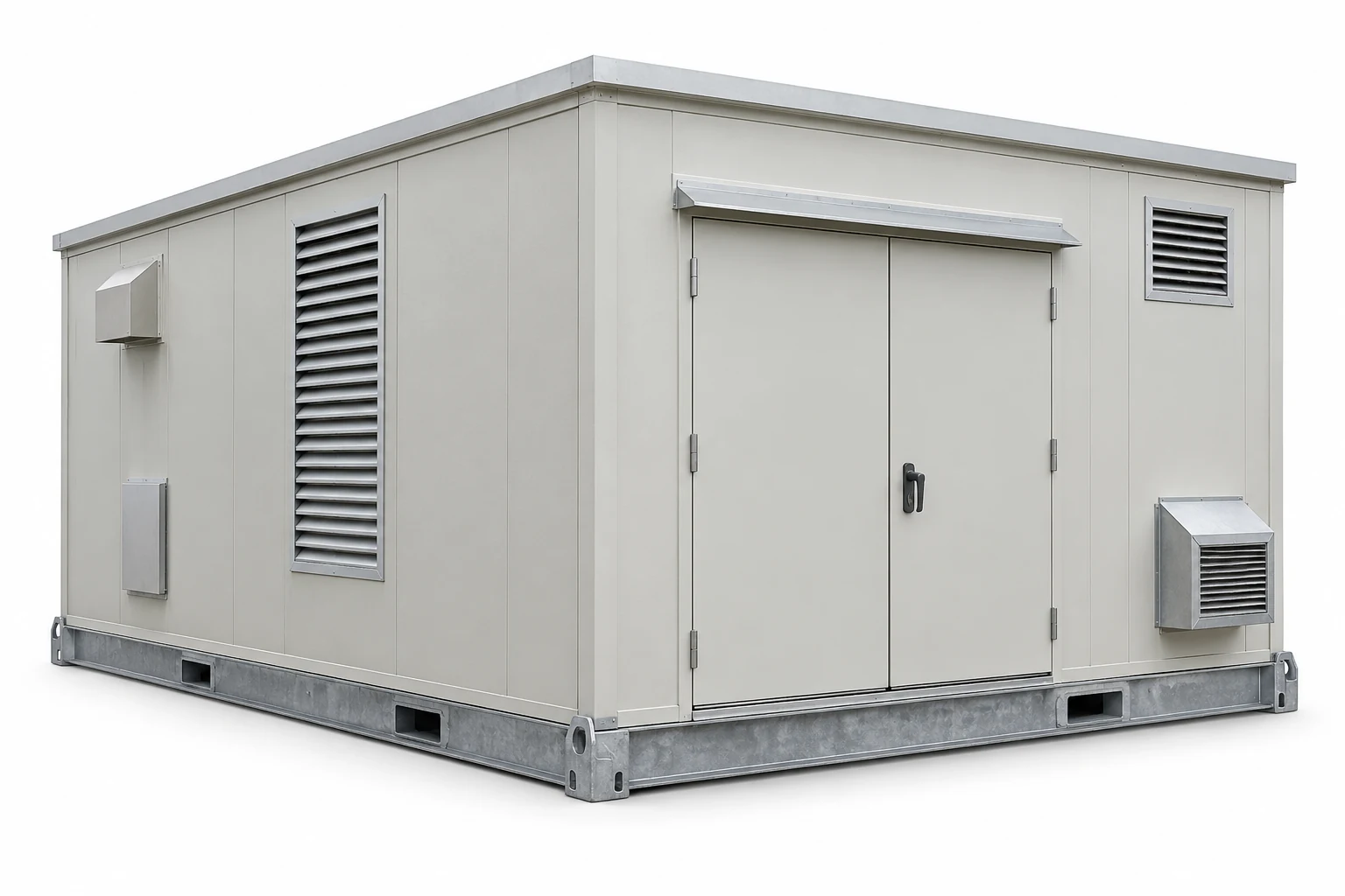 Prefabricated electrical room / e-house shell product illustration