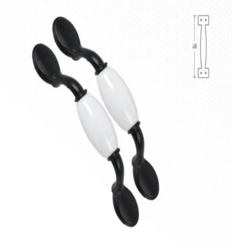 YIAD Black-and-White Ceramic Bridge Handles — product image