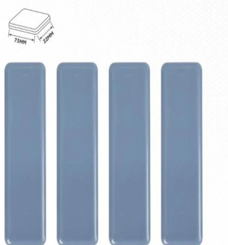 YIAD Light-Blue Rectangular Furniture Sliding Pads 22 x 73 mm — product image