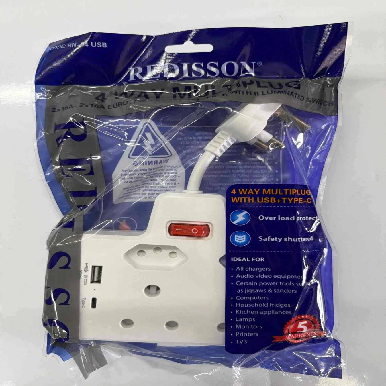 REDISSON Multi-Plug Adapter REDRN-04USBTYP — product image