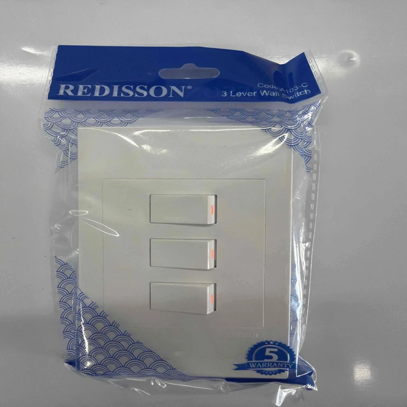 REDISSON Three-Lever Wall Switch Plate REDA103-C — product image