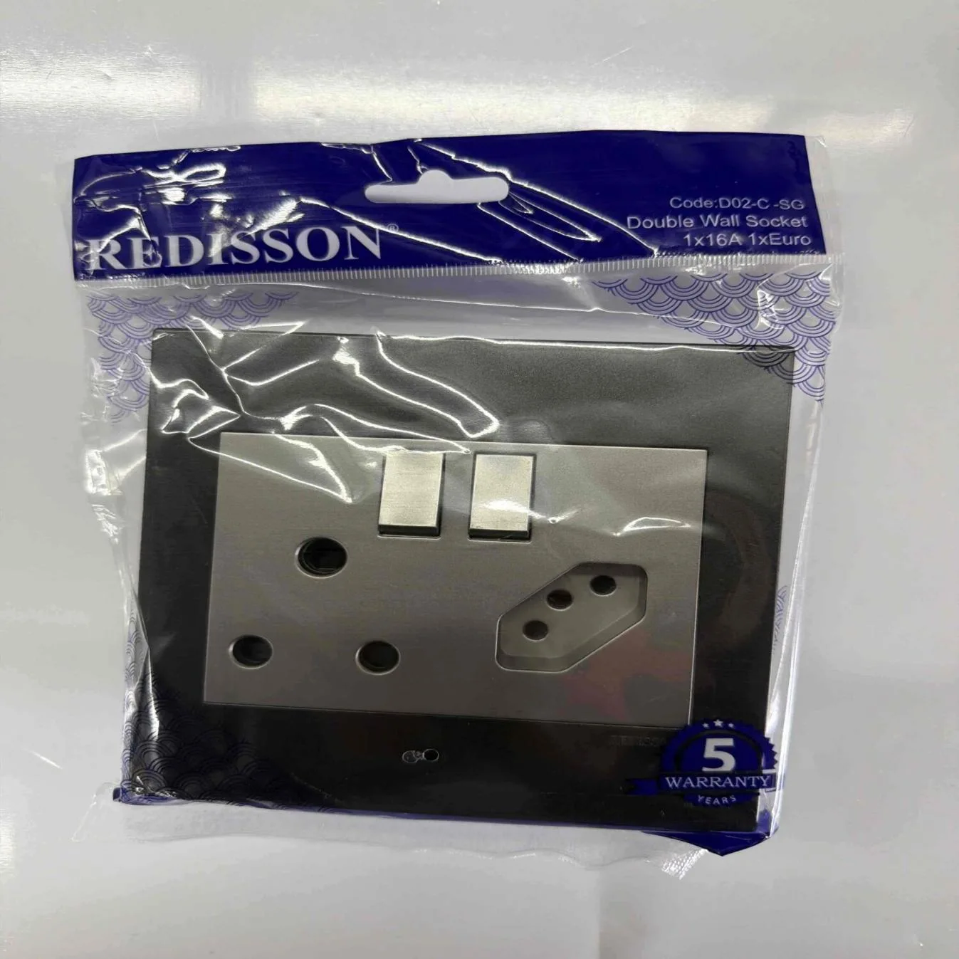 REDISSON Grey Switched Socket Plate REDD02-CSG — product image