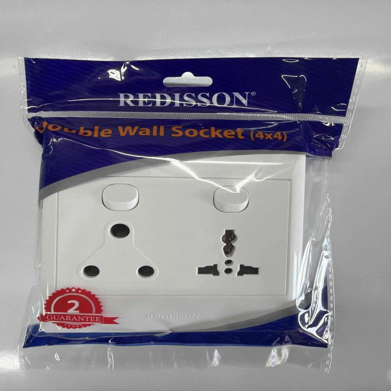 REDISSON Double Switched Socket Plate AOK-D03 — product image