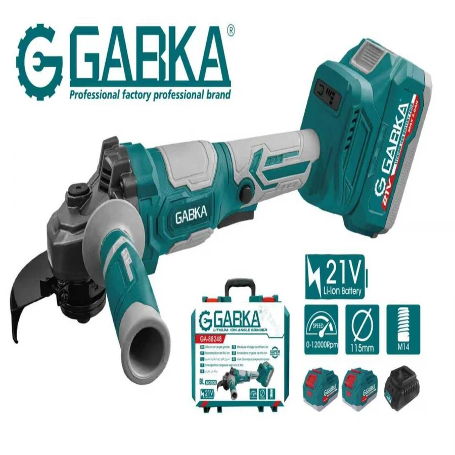 GABKA Brushless Cordless Angle Grinder Kit 21V 115 mm