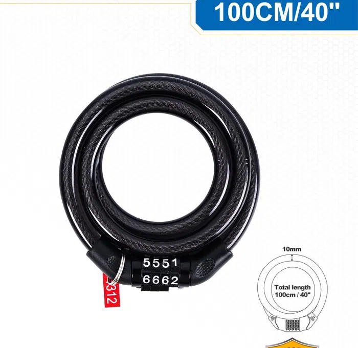 YIAD Combination Bicycle Cable Lock 10 x 1000 mm — product image