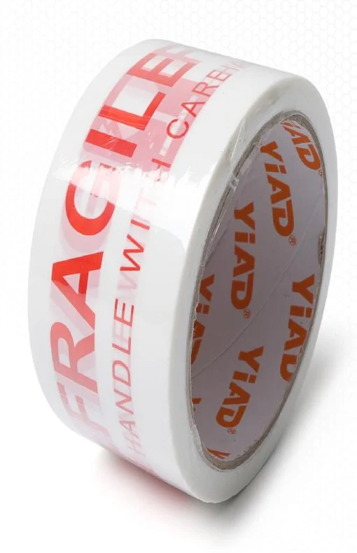 YIAD Printed Fragile Packing Tape 48 mm x 40 m - White — product image