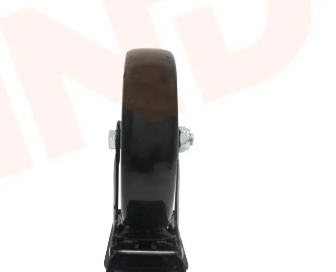 Illustration of SHIND Black and White Plate Castor with Side Brake 5 inch