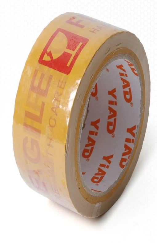 YIAD Printed Fragile Packing Tape 48 mm x 80 m - Yellow — product image