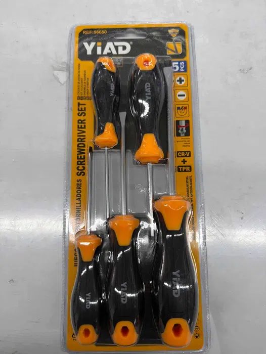YIAD 5-piece Two-colour-handle Screwdriver Set — product image