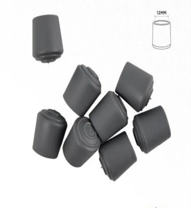 YIAD 8-piece Grey TPR Furniture Leg Cap Pack 12 mm — product image