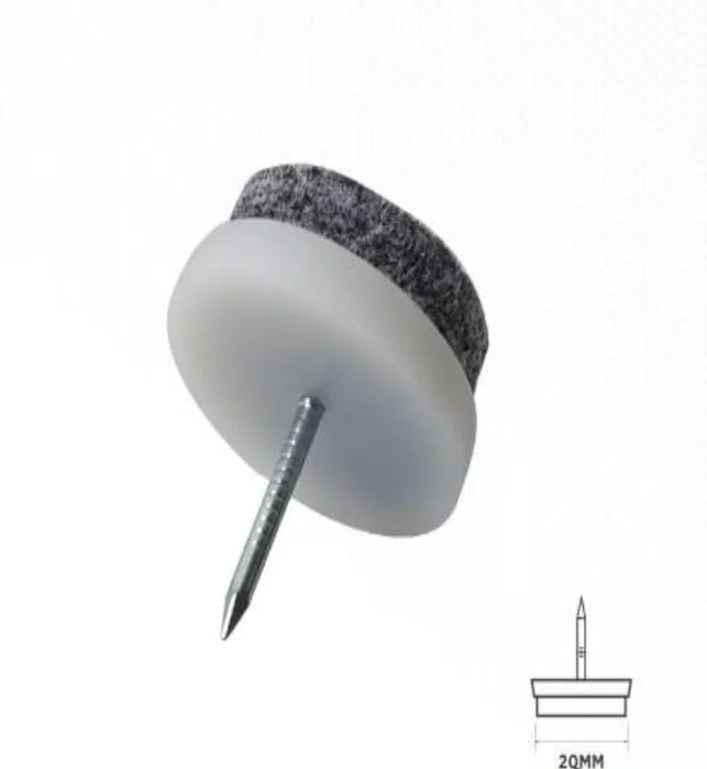 YIAD 12-piece White Nail-on Furniture Pad Pack 20 mm — product image