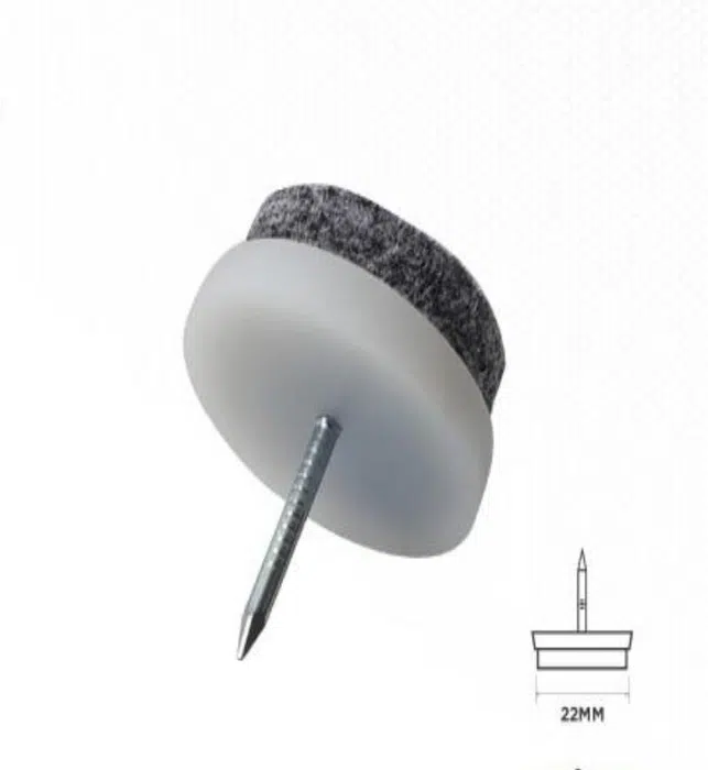 YIAD 12-piece White Nail-on Furniture Pad Pack 22 mm — product image