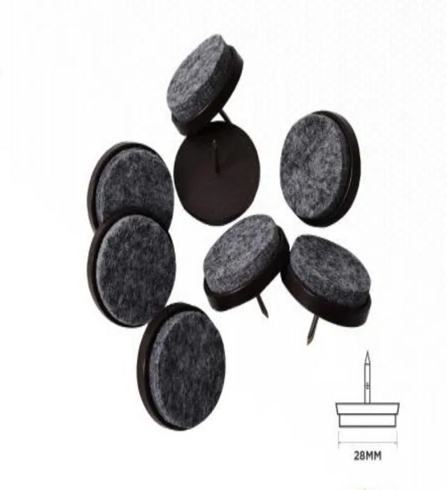 YIAD 8-piece Brown Nail-on Furniture Pad Pack 28 mm — product image
