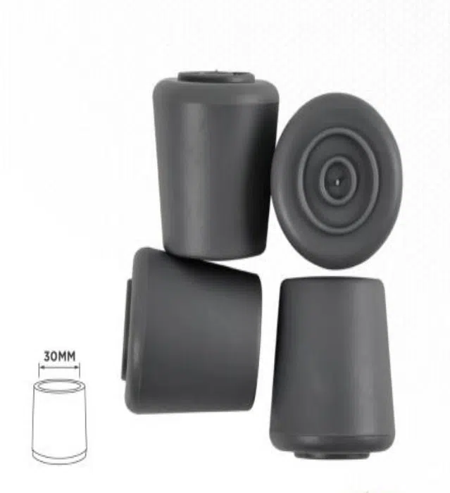 YIAD 4-piece Grey TPR Furniture Leg Cap Pack 30 mm — product image