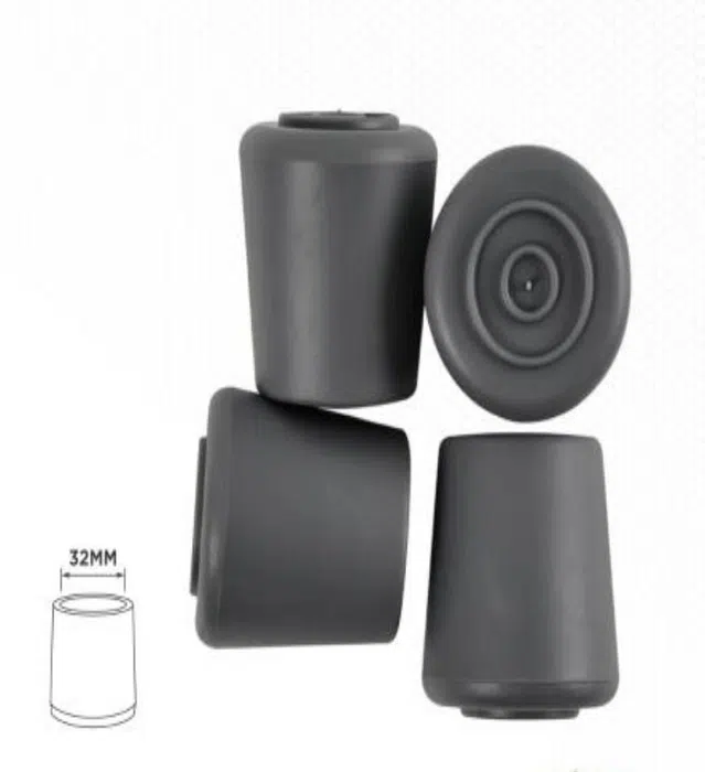 YIAD 4-piece Grey TPR Furniture Leg Cap Pack 32 mm — product image