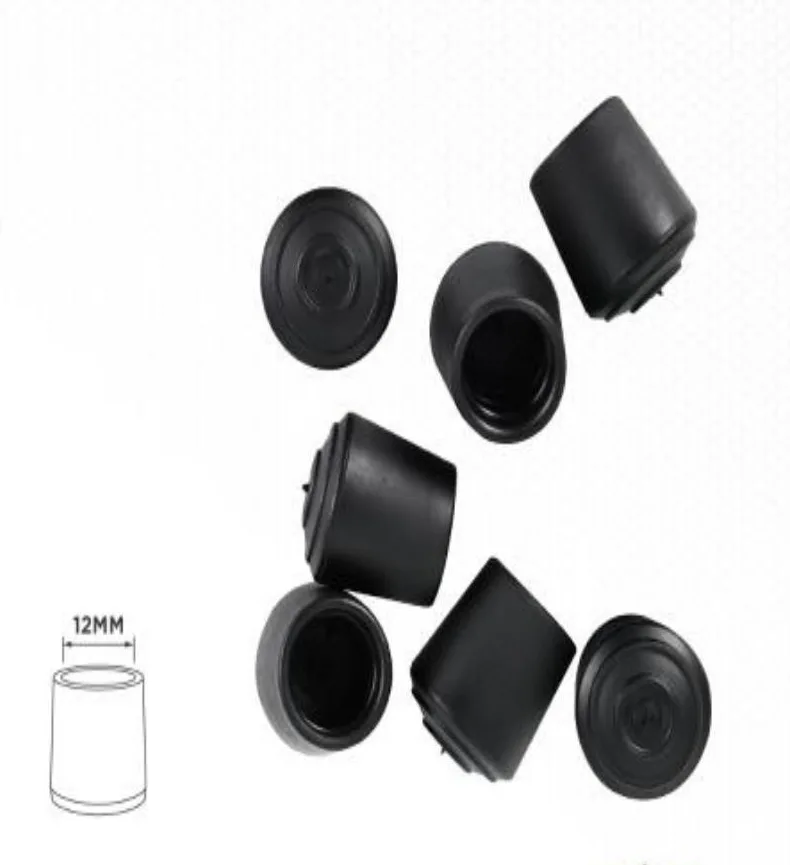 YIAD 8-piece Black TPR Furniture Leg Cap Pack 12 mm — product image