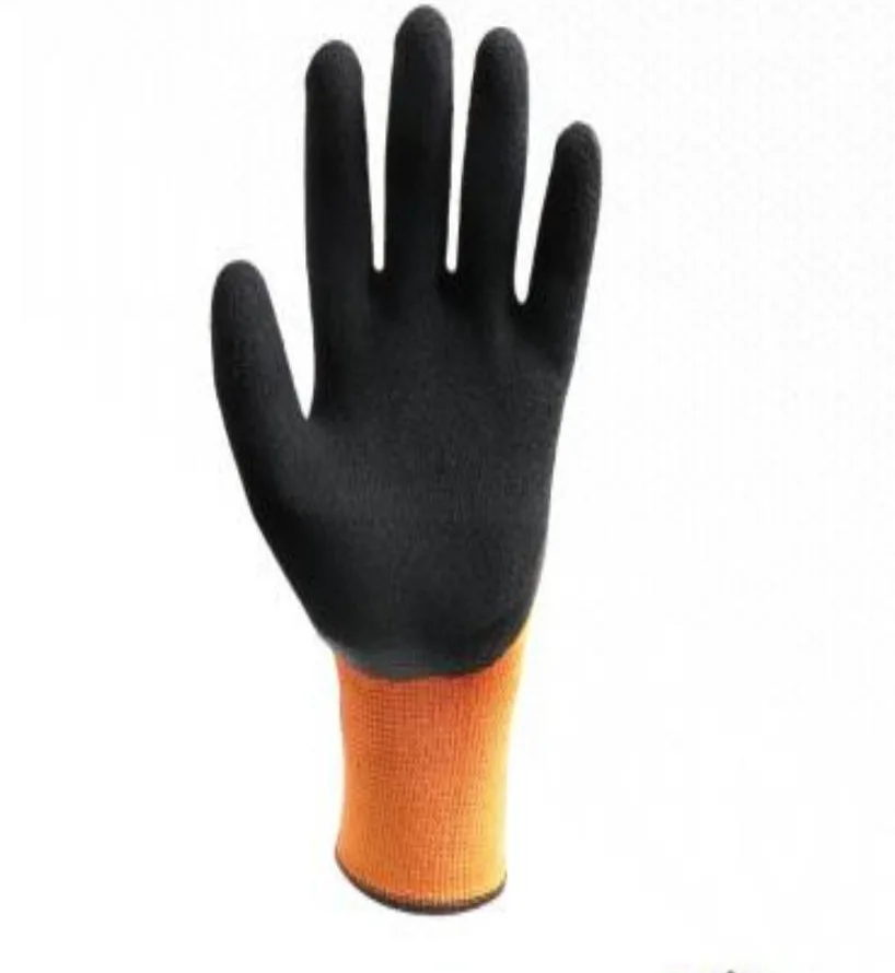 YIAD Orange Knit Work Gloves with Black Palm Coating — product image