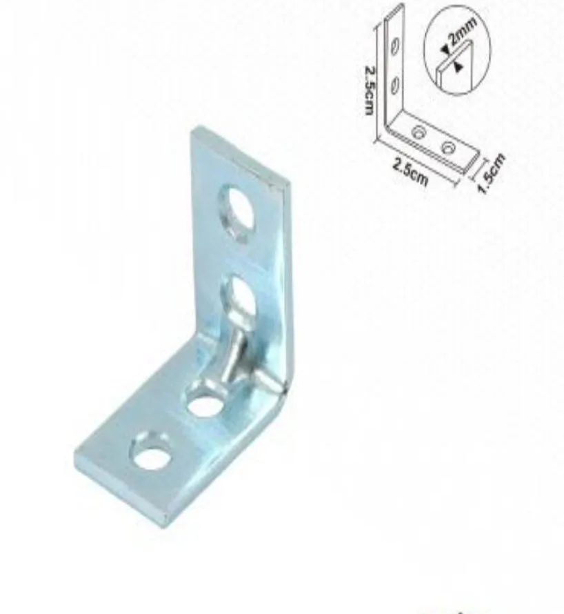 YIAD 4-piece Galvanised Angle Bracket Set 25 x 25 x 15 x 2 mm — product image