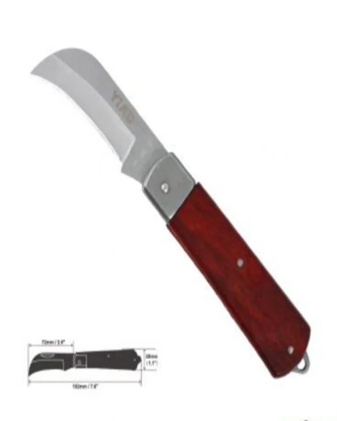 YIAD Wood-handled Folding Electrician Knife