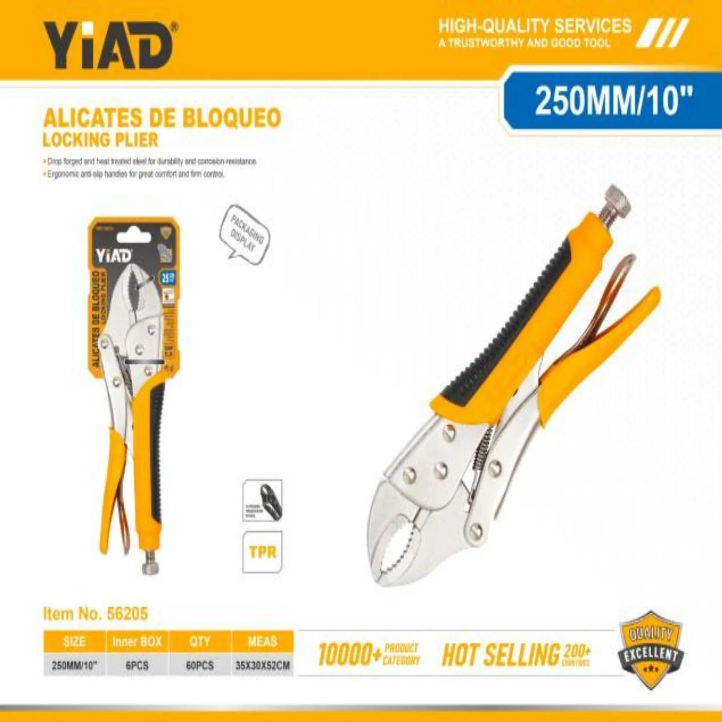 YIAD Round-Jaw Locking Pliers with Grip Sleeves — product image