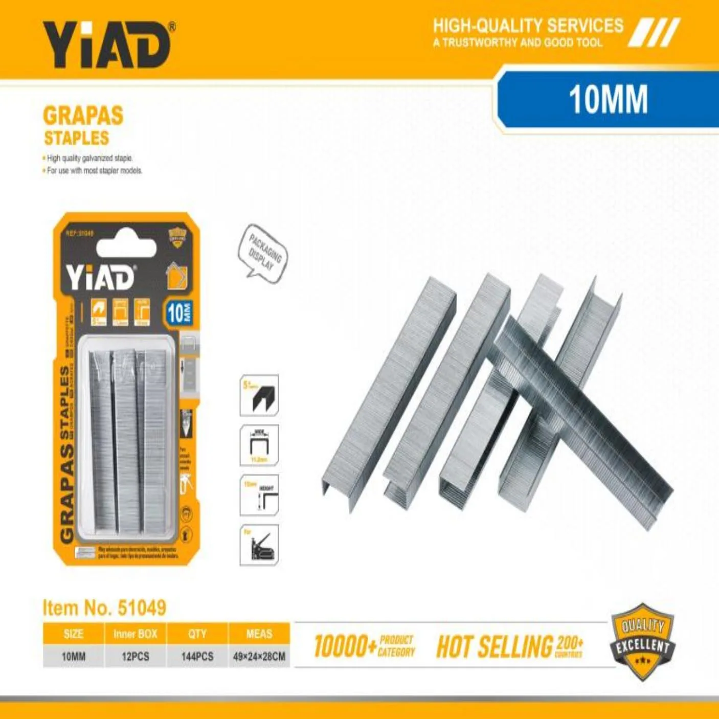 YIAD Staples 10 mm, Type 10F — product image