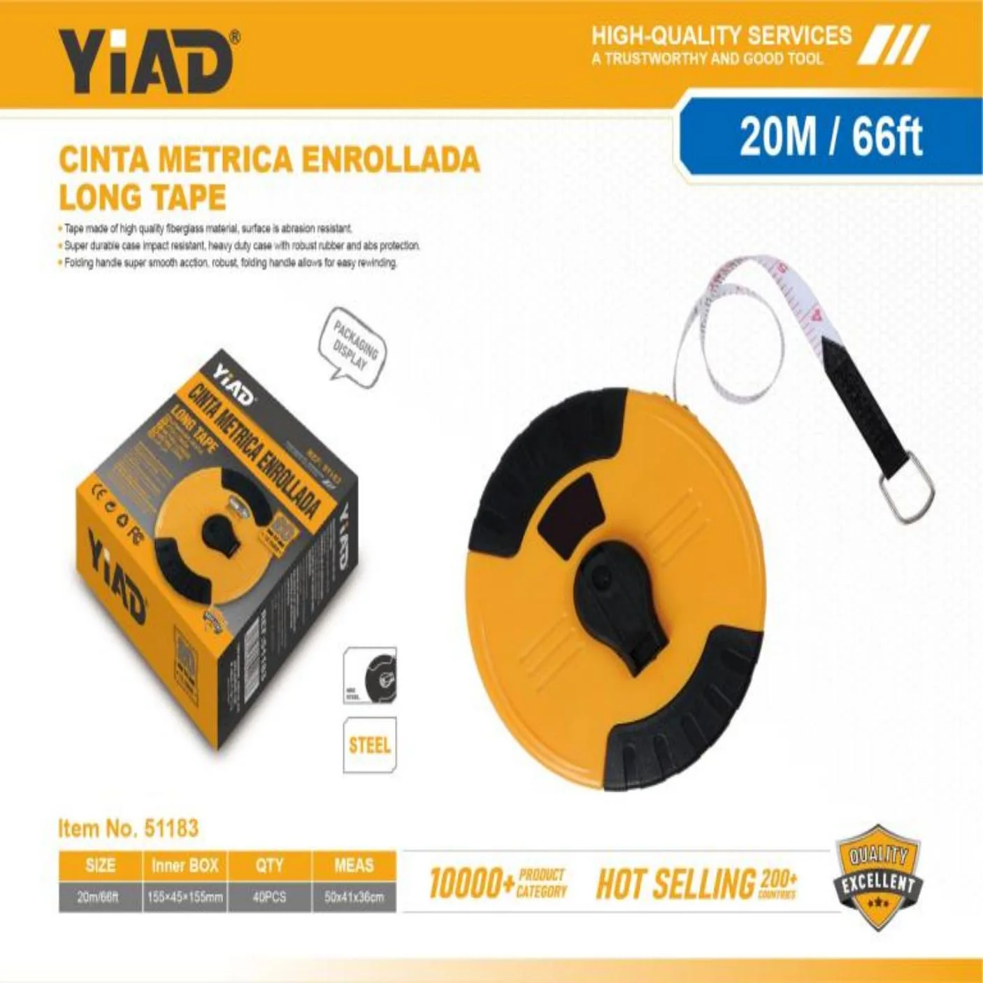 YIAD Long Measuring Tape 20 m — product image
