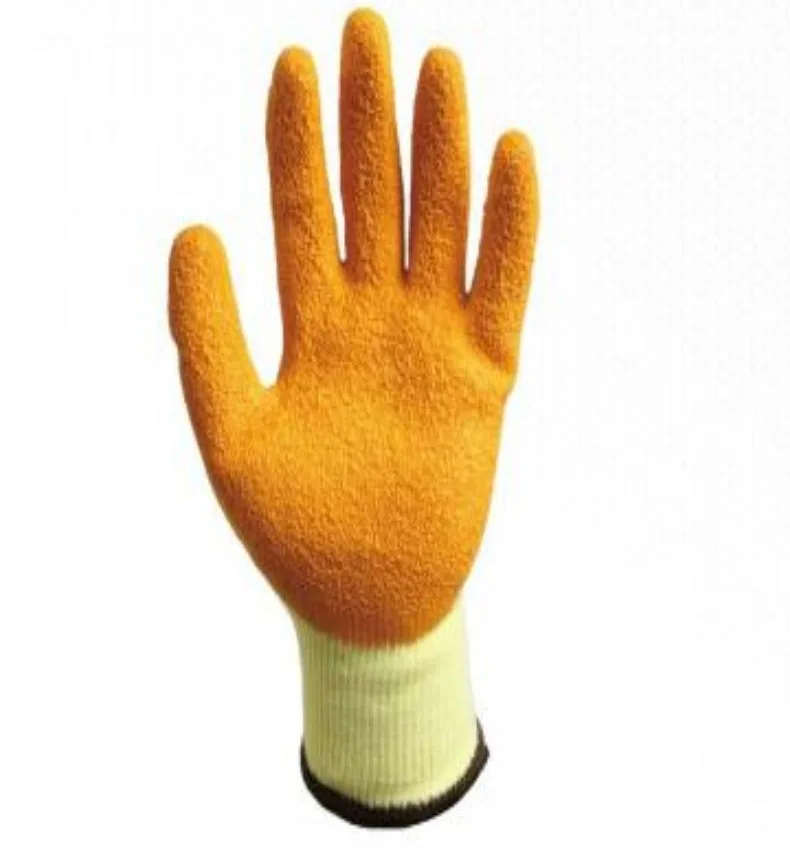 YIAD Yellow-Knit Orange-Coated Gloves 22 cm